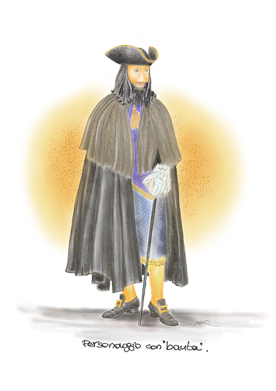 Personnage avec bauta